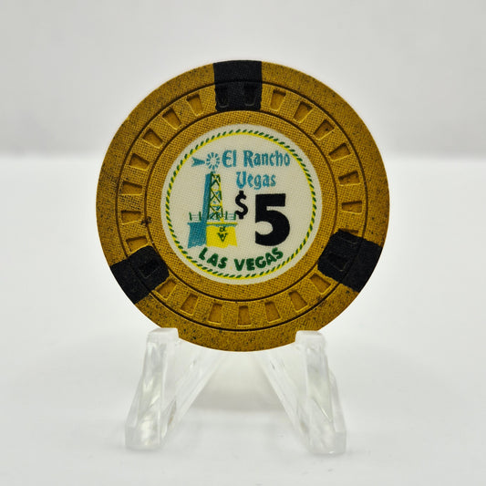 El Rancho Vegas Casino Las Vegas Nevada 1955 $5 Casino Chip N1563