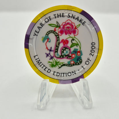 Crystal Park Casino Crystal City California 1996 Grand Opening 'Year of the Snake' $5 Casino Chip