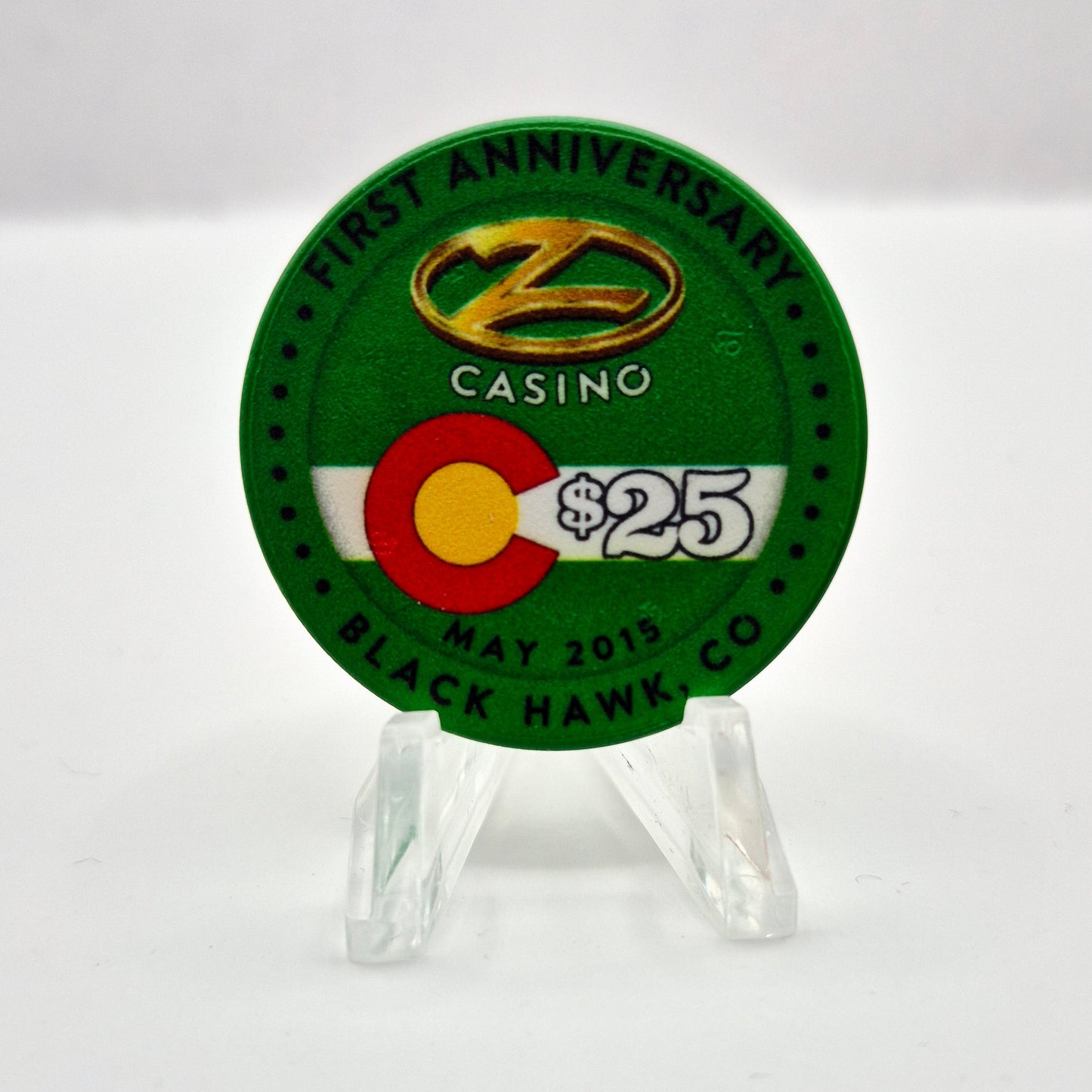 Z Casino Black Hawk Colorado 'First Anniversary' $25 Casino Chip
