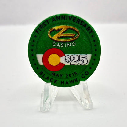 Z Casino Black Hawk Colorado 'First Anniversary' $25 Casino Chip
