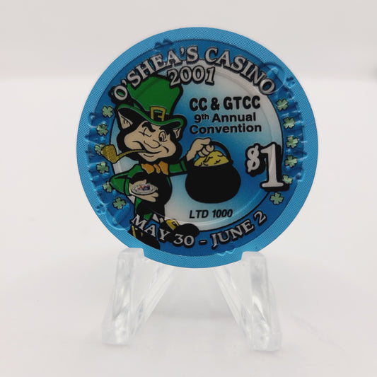 O'Shea's Casino Las Vegas Nevada "2001 CC&GTCC 9th Annual Convention" $1 Casino Chip V7543 LTD1000