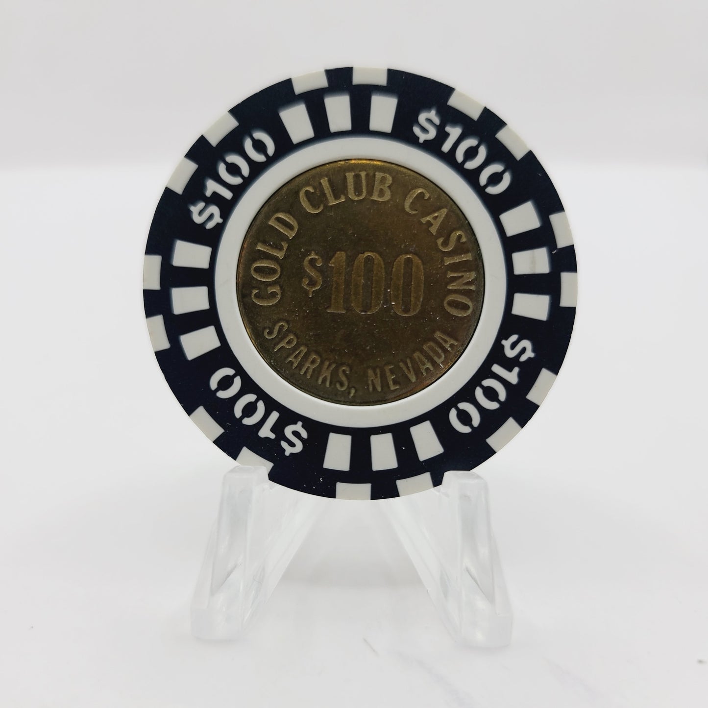 Gold Club Casino Sparks Nevada 1987 $100 Casino Chip N6126