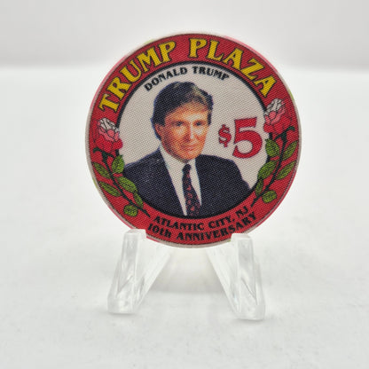 Trump Plaza Atlantic City New Jersey 10th anniversary $5 'Donald Trump' Casino Chip