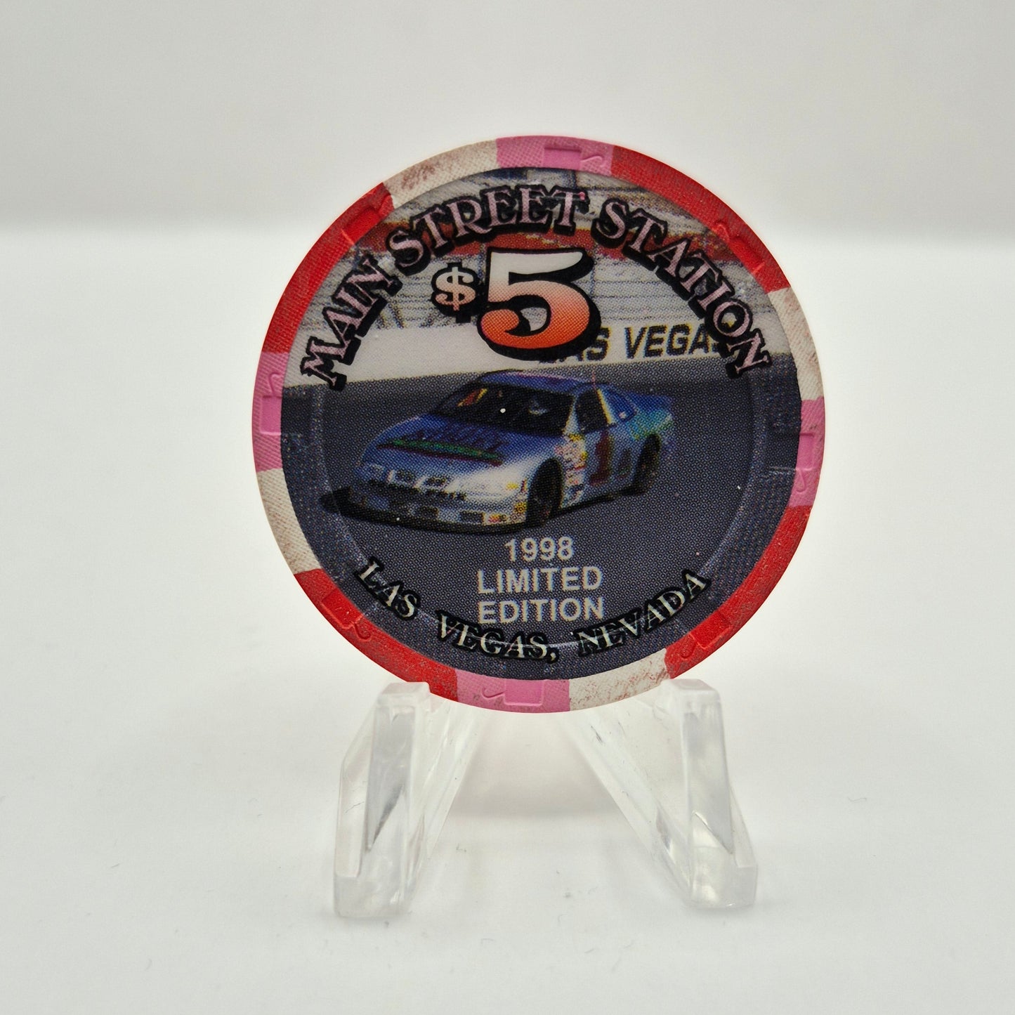 Main Street Station Hotel Casino Las Vegas Nevada 1998 'Richard Petty' $5 Casino Chip V1066