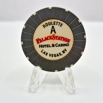 Palace Station Hotel Casino Las Vegas Nevada Gray Roulette Chip