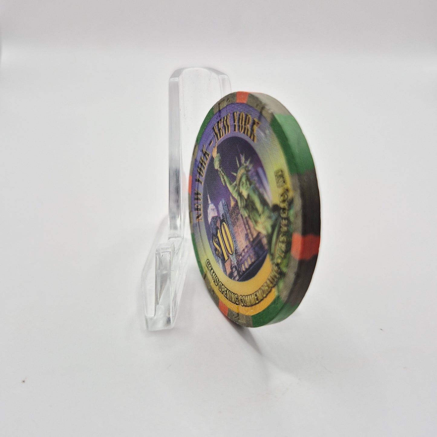New York New York Hotel Casino Las Vegas Nevada 1997 "Grand Opening" $10 Casino Chip N8853