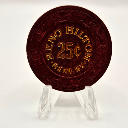 Hilton Hotel Casino Reno Nevada 1980's $.25 Casino Chip N3133