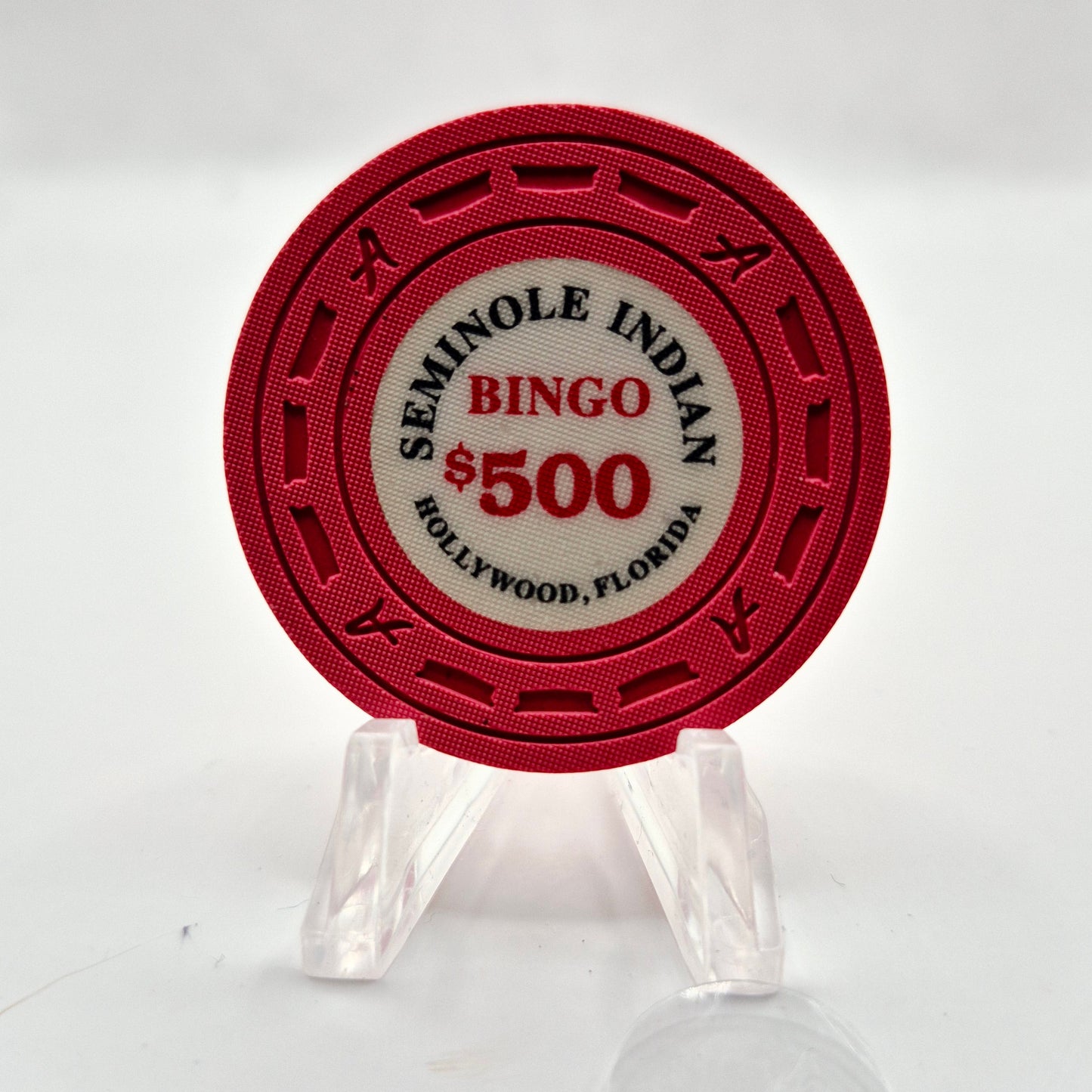 Seminole Indian Bingo Casino Hollywood Florida $500 Casino Chip CG016628