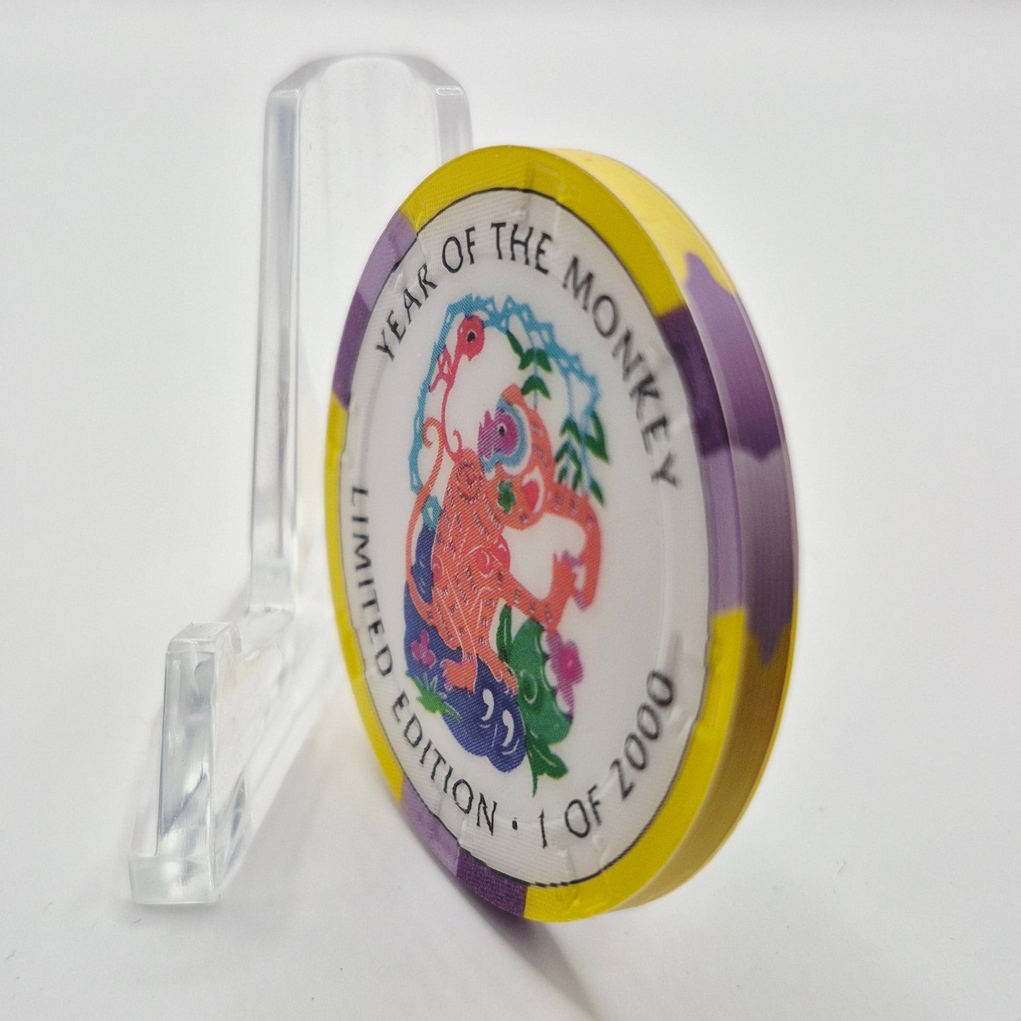 Crystal Park Casino Crystal City California 1996 Grand Opening 'Year of the Monkey $5 Casino Chip