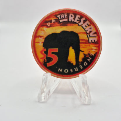 The Reserve Hotel Casino Henderson Nevada $5 "Grand Opening" Casino Chip 1998 V1394