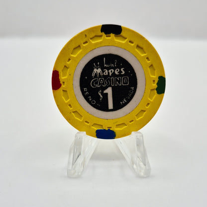 Mapes Hotel Casino Reno Nevada 1964 'Red-green Opposites' LE $1 Casino Chip N5233