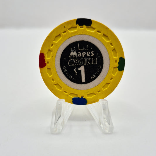 Mapes Hotel Casino Reno Nevada 1964 'Red-green Opposites' LE $1 Casino Chip N5233