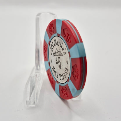 High Siera"McCarlie's" Sparks Nevada $5 Coin Inlay Casino Chip N5167
