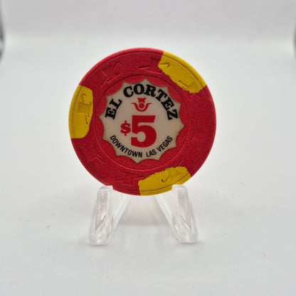 El Cortez Hotel Casino Las Vegas Nevada 1990 $5 Casino Chip N1530 *Worn