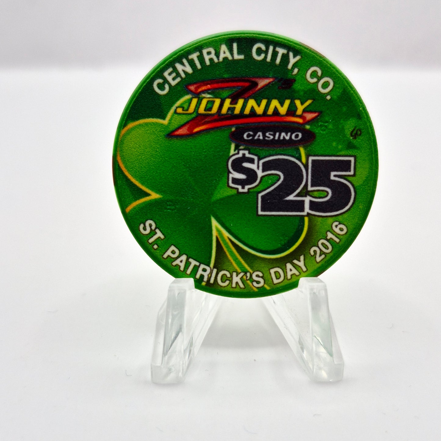 Johnny Z's Casino Central City Colorado 'St Patrick's Day 2016' $25 Casino Chip