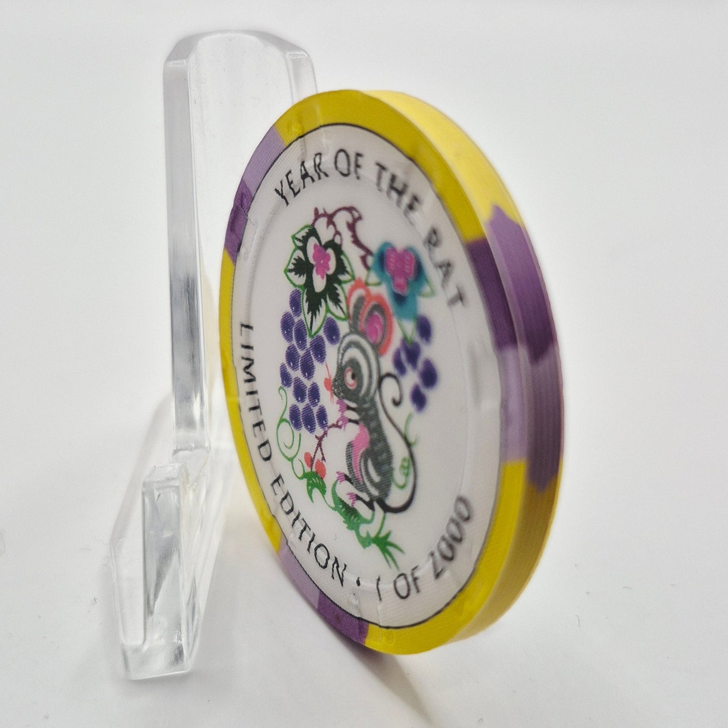 Crystal Park Casino Crystal City California 1996 Grand Opening 'Year of the Rat' $5 Casino Chip