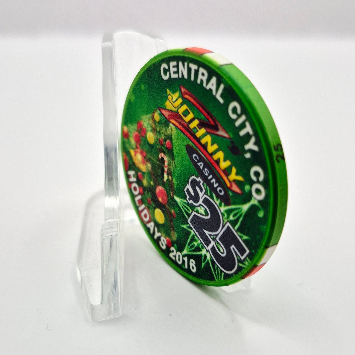 Johnny Z's Casino Central City Colorado 'Christmas 2016' $25 Casino Chip