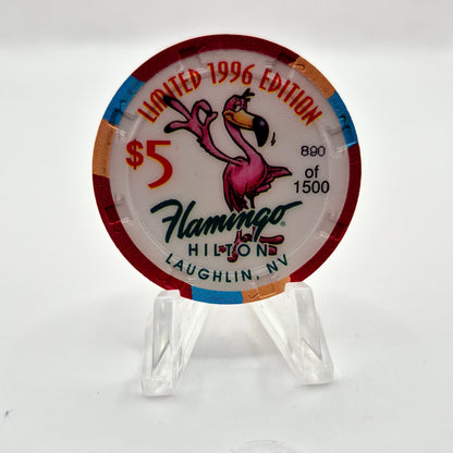 Flamingo Hilton Laughlin Nevada 1996 'Legends of the West - Jesse James' Series 8 LE $5 Casino Chip N8285