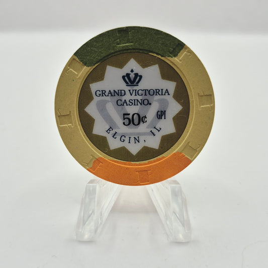 Grand Victoria Riverboat Casino Elgin Illinois 2013 $.50  Casino Chip