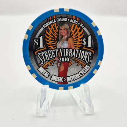 Bonanza Casino Reno Nevada 'Street Vibrations 2010' $1 Casino Chip E9784