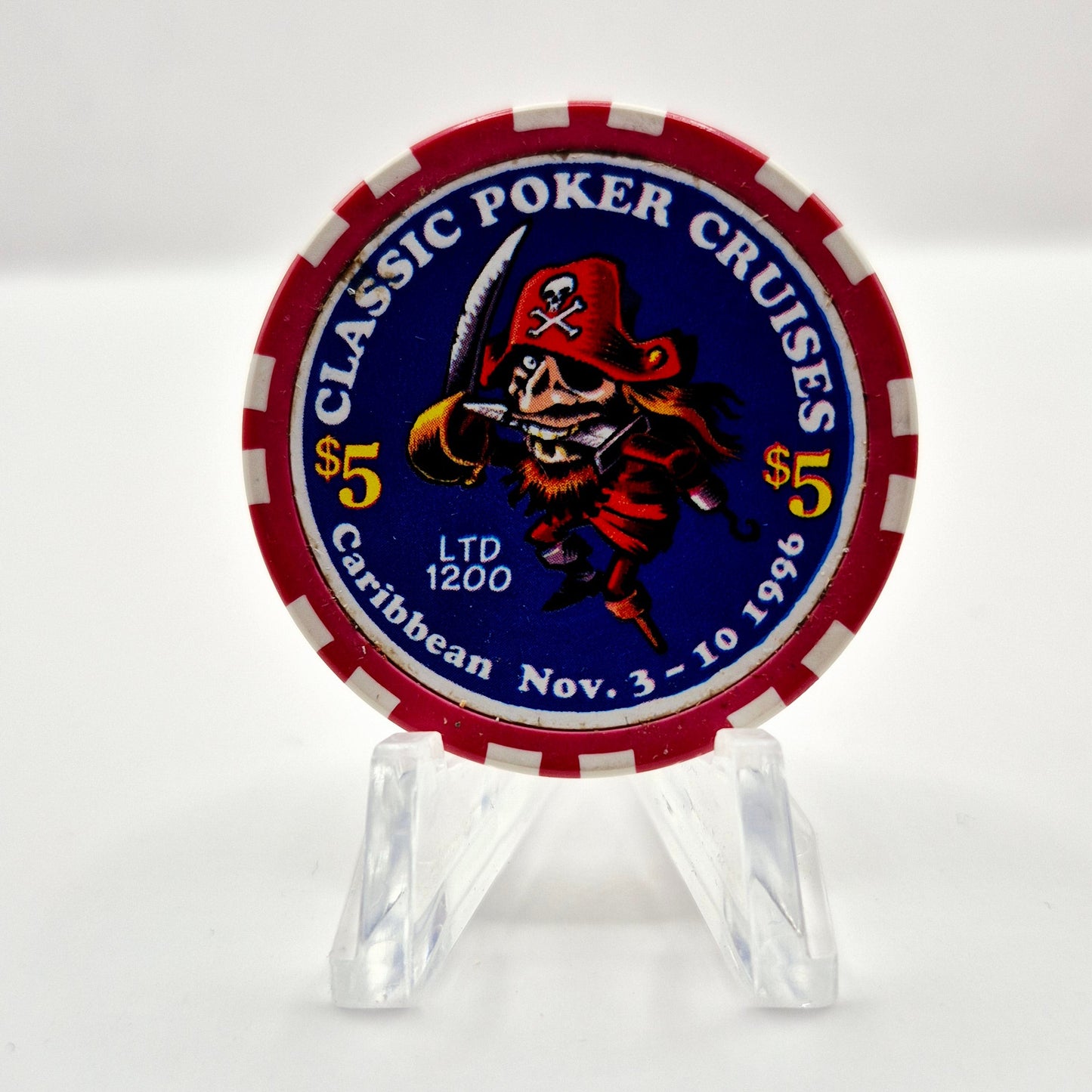 Classic Poker Cruises  'Caribbean 1996' $5 Casino Chip