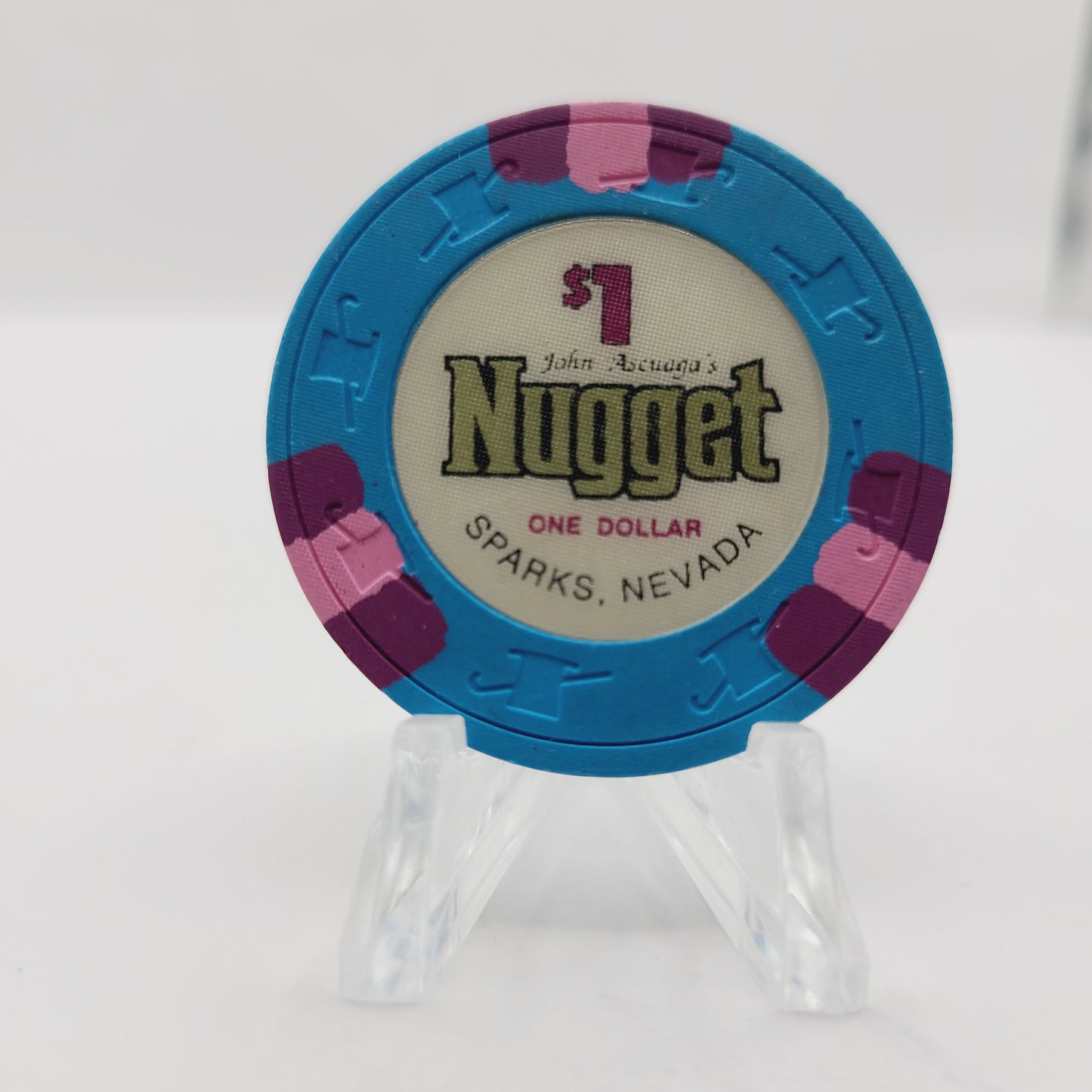 Nugget "John Ascuaga's" Hotel Casino  Sparks Nevada 1990's $1 Casino Chip N8882