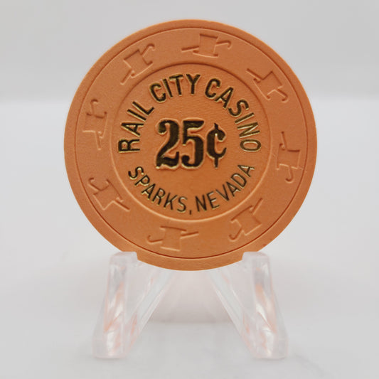 Rail City Casino Sparks Nevada 1997 $.25 Casino Chip V1348