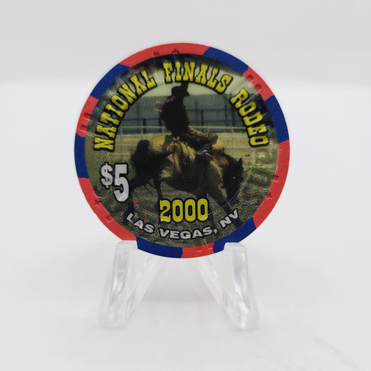 Harrah's Hotel Casino Las Vegas Nevada 2000 "National Finals Rodeo" $5 Casino Chip V5797