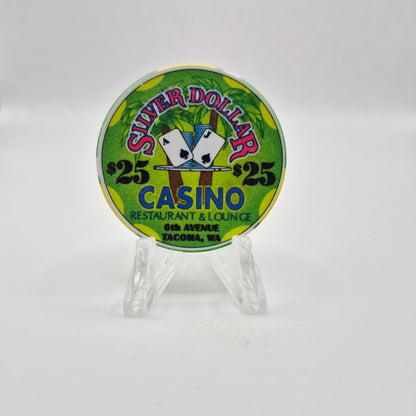 Silver Dollar Casino-Card Room Tacoma Washington/ Tacoma 6th Ave. $25 Casino Chip