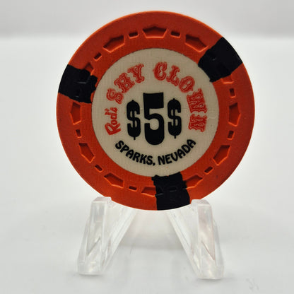Shy Clown 'Rod's' Casino Sparks Nevada 1973 $5 Casino Chip N5534 **Circulated