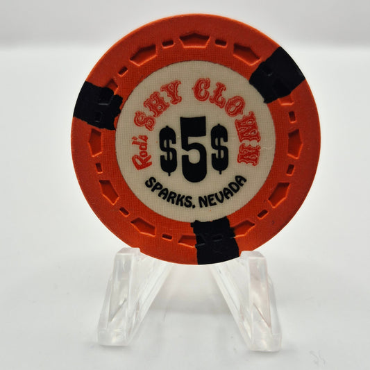 Shy Clown 'Rod's' Casino Sparks Nevada 1973 $5 Casino Chip N5534 **Circulated