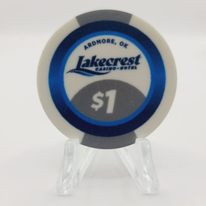 Lakecrest Hotel Casino Ardmore Oklahoma 2024 $1 Casino Chip "UNCIRCULATED"