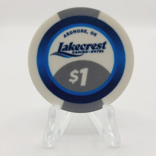 Lakecrest Hotel Casino Ardmore Oklahoma 2024 $1 Casino Chip "UNCIRCULATED"