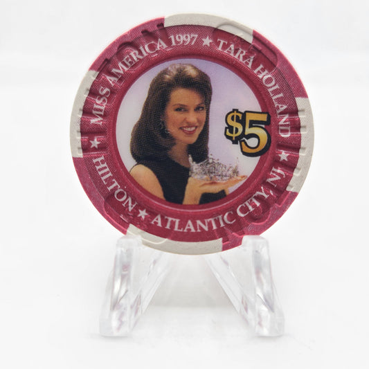 Atlantic City Hilton Atlantic City New Jersey "1997 Miss America" $5 Casino Chip