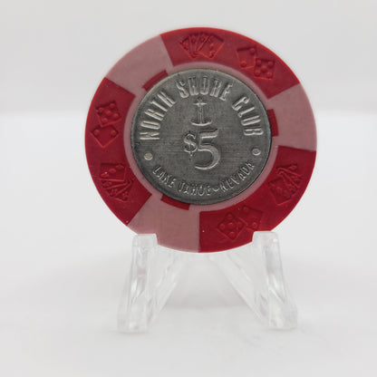 North Shore Club Crystal Bay Nevada Coin Inlay $5 Casino Chip N5390