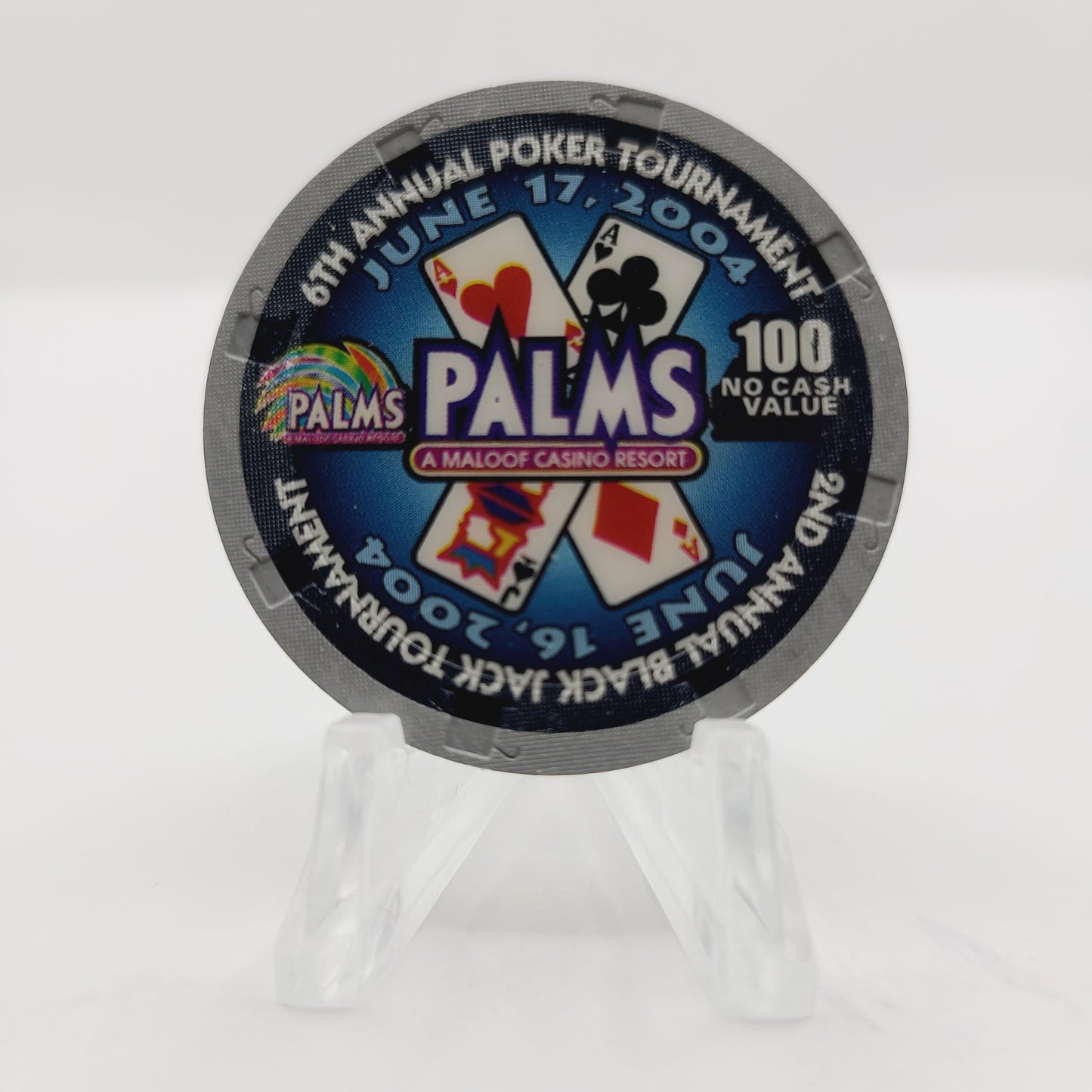 Palms Hotel Casino Las Vegas Nevada "2004 6th Annual Poker Tournament" 100 NCV Chip E3418