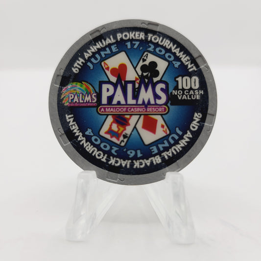 Palms Hotel Casino Las Vegas Nevada "2004 6th Annual Poker Tournament" 100 NCV Chip E3418