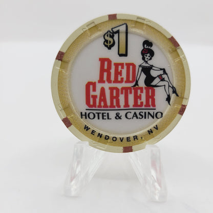 Red garter Hotel Casino Wendover Nevada 1998 $1 Casino Chip V3255