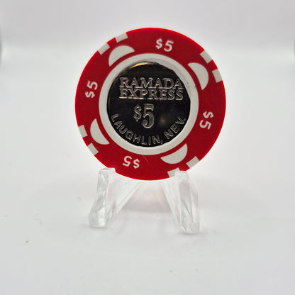 Ramada Express Hotel Casino Laughlin Nevada 1988 $5 Casino Chip N3430