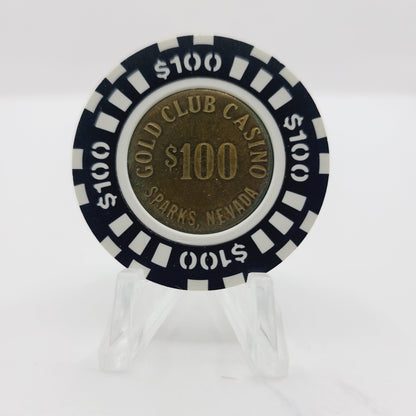 Gold Club Casino Sparks Nevada 1987 $100 Casino Chip N6126