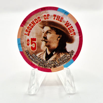 Flamingo Hilton Laughlin Nevada 1996 'Legends of the West - Buffalo Bill Cody' Series 8 LE $5 Casino Chip N8284