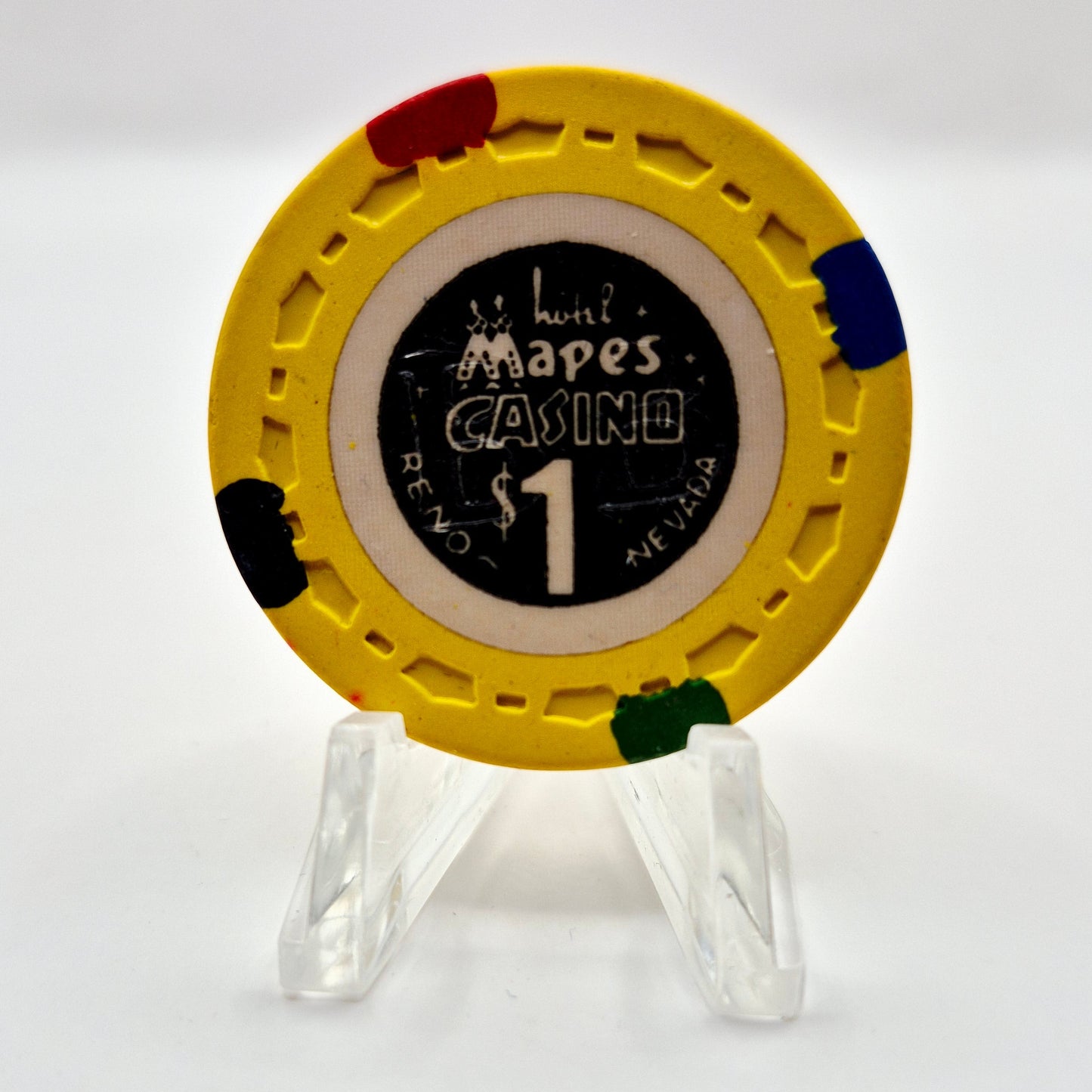 Mapes Hotel Casino Reno Nevada 1964 $1 Casino chip N5233 'BB Stamped in one side'