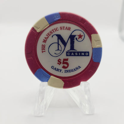 Majestic Star Casino Gary Indiana $5 Casino Chip