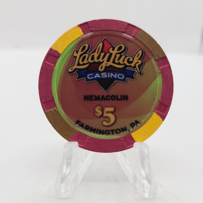 Lady Luck-Nemacolin Casino Farmington Pennsylvania 2013 $5 Casino Chip