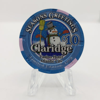 Claridge Hotel Casino Atlantic City New Jersey 1999 $10 Casino Chip