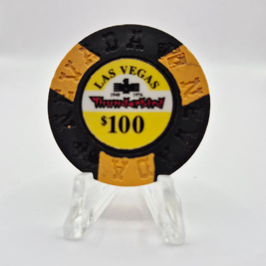 Thunderbird Hotel Casino Las Vegas Nevada 1995 "Borland Imitation" $100 Casino Chip N5981