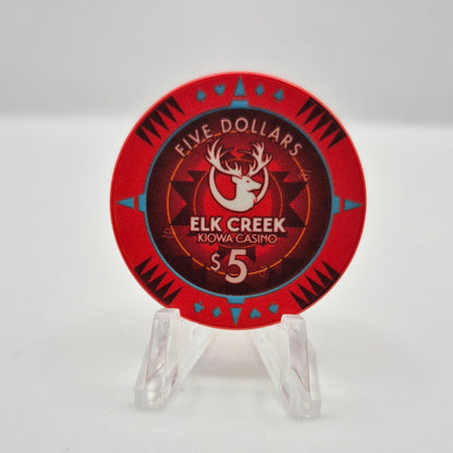 Kiowa Elk Creek Casino Hobart Oklahoma $5 Casino Chip
