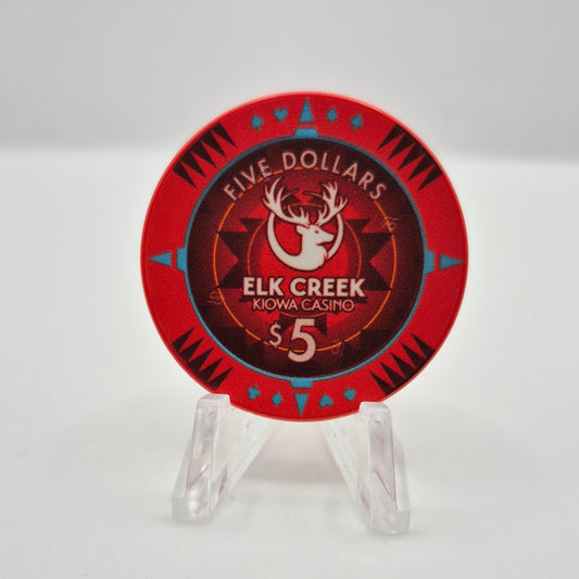Kiowa Elk Creek Casino Hobart Oklahoma $5 Casino Chip