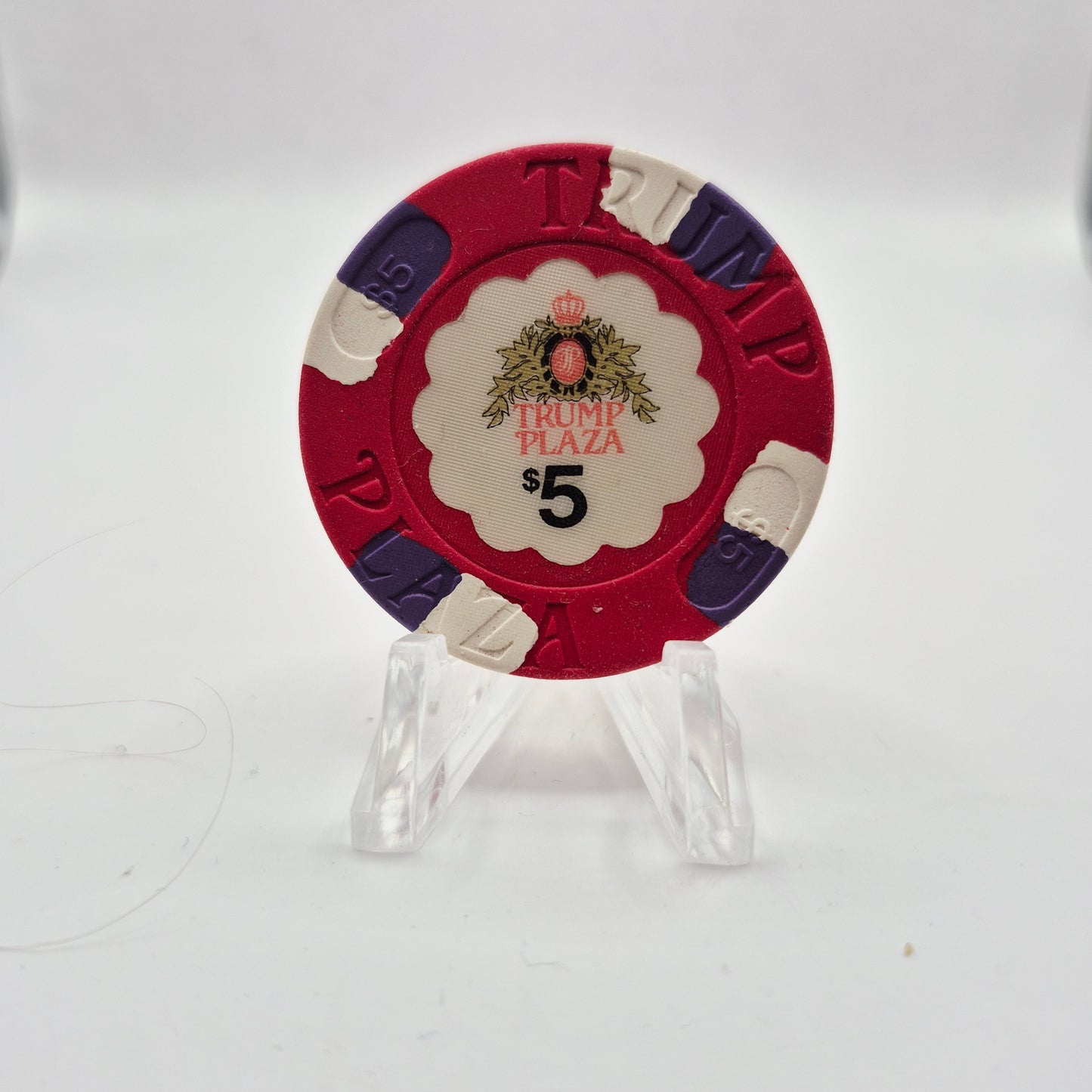 Trump Plaza Hotel Casino Atlantic City New Jersey $5 Casino Chip *Circulated