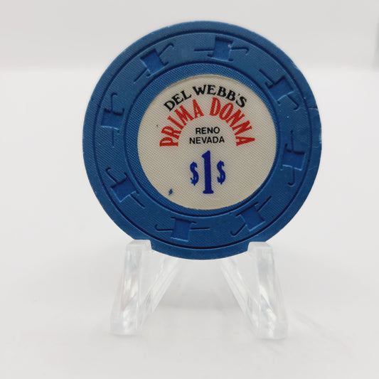 Primadonna Club Del Webb's Casino Reno Nevada 1976 $1 Casino Chip N5465